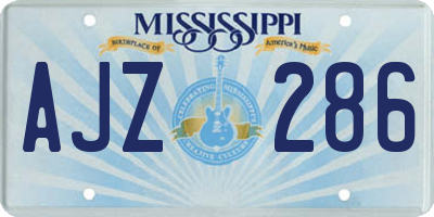 MS license plate AJZ286