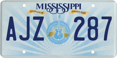 MS license plate AJZ287