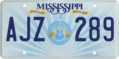 MS license plate AJZ289