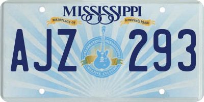 MS license plate AJZ293