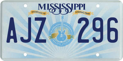 MS license plate AJZ296