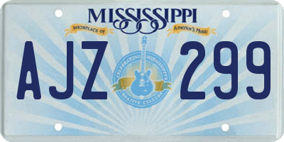 MS license plate AJZ299