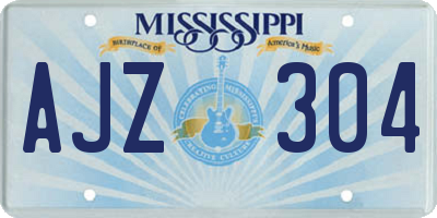 MS license plate AJZ304
