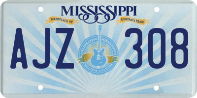 MS license plate AJZ308