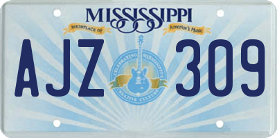 MS license plate AJZ309