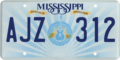 MS license plate AJZ312