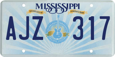 MS license plate AJZ317