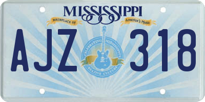 MS license plate AJZ318