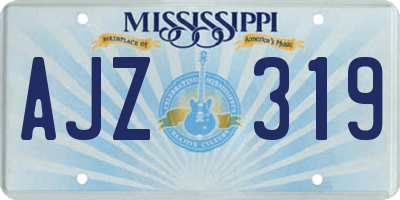 MS license plate AJZ319