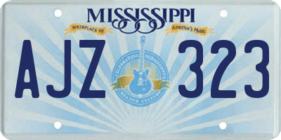 MS license plate AJZ323