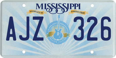 MS license plate AJZ326