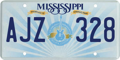 MS license plate AJZ328