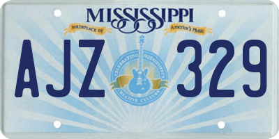 MS license plate AJZ329