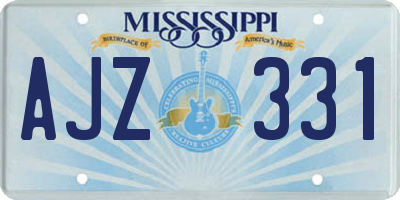 MS license plate AJZ331