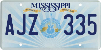 MS license plate AJZ335