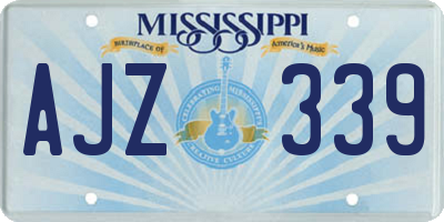 MS license plate AJZ339