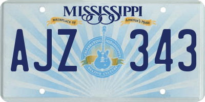 MS license plate AJZ343