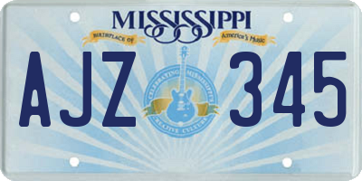 MS license plate AJZ345
