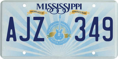 MS license plate AJZ349