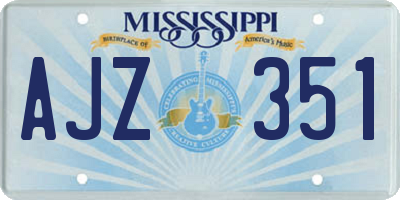 MS license plate AJZ351