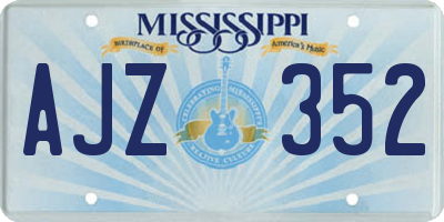 MS license plate AJZ352
