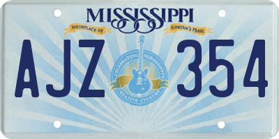 MS license plate AJZ354