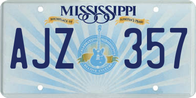 MS license plate AJZ357