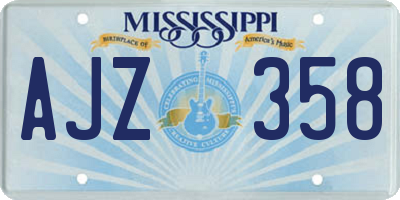 MS license plate AJZ358