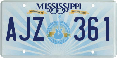 MS license plate AJZ361
