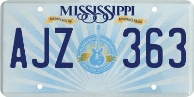 MS license plate AJZ363