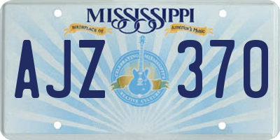 MS license plate AJZ370