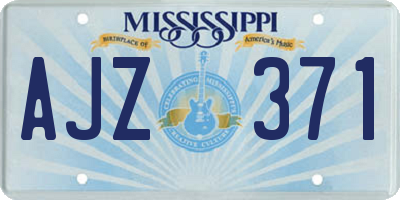 MS license plate AJZ371