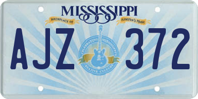 MS license plate AJZ372