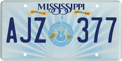 MS license plate AJZ377