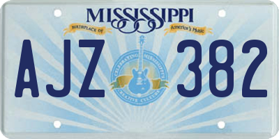 MS license plate AJZ382