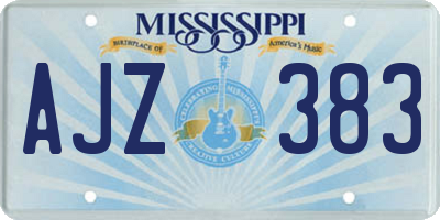 MS license plate AJZ383