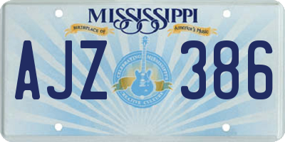 MS license plate AJZ386