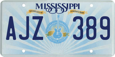 MS license plate AJZ389