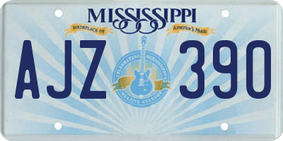 MS license plate AJZ390