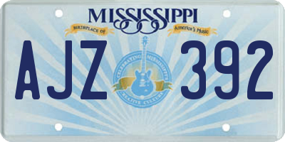 MS license plate AJZ392