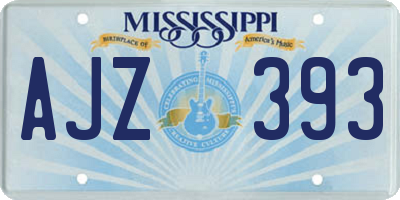 MS license plate AJZ393
