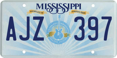 MS license plate AJZ397