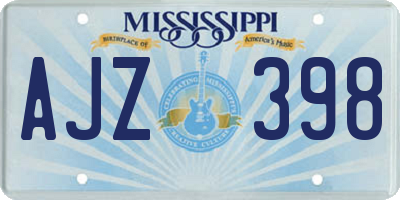 MS license plate AJZ398