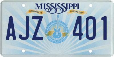 MS license plate AJZ401
