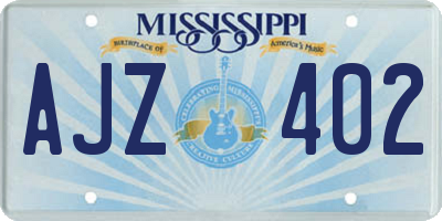 MS license plate AJZ402