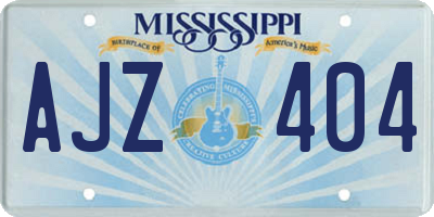 MS license plate AJZ404
