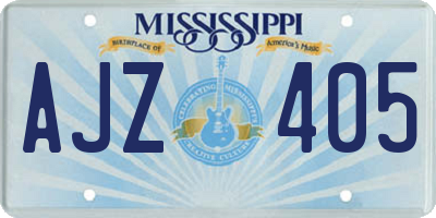 MS license plate AJZ405