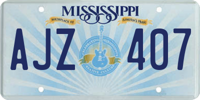 MS license plate AJZ407
