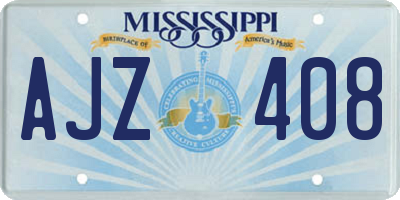MS license plate AJZ408