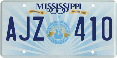MS license plate AJZ410